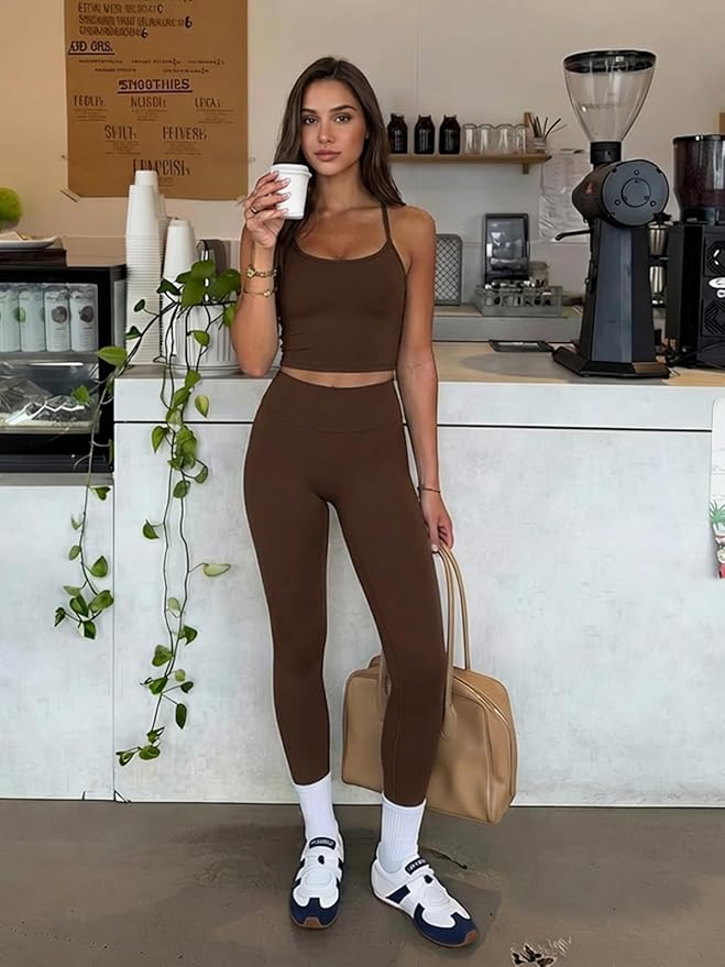 Women’s 2 piece workout set with cami and leggings