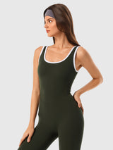 Square Neckline Color-Blocked Jumpsuit IN25FR022