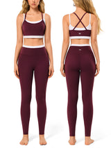 INNOMINT Women's 2-Piece Workout Set – Layered Sports Bra & Seamless Leggings