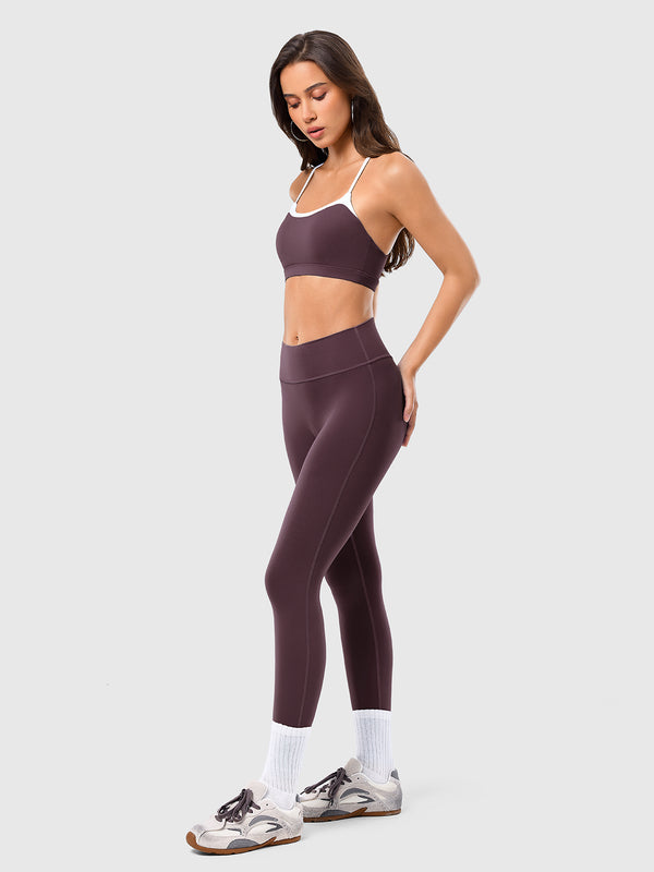 Straight-waisted seamless yoga pants