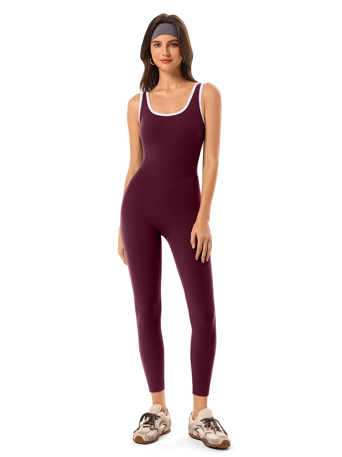 INNOMINT Women's Square-Neck Workout Jumpsuit