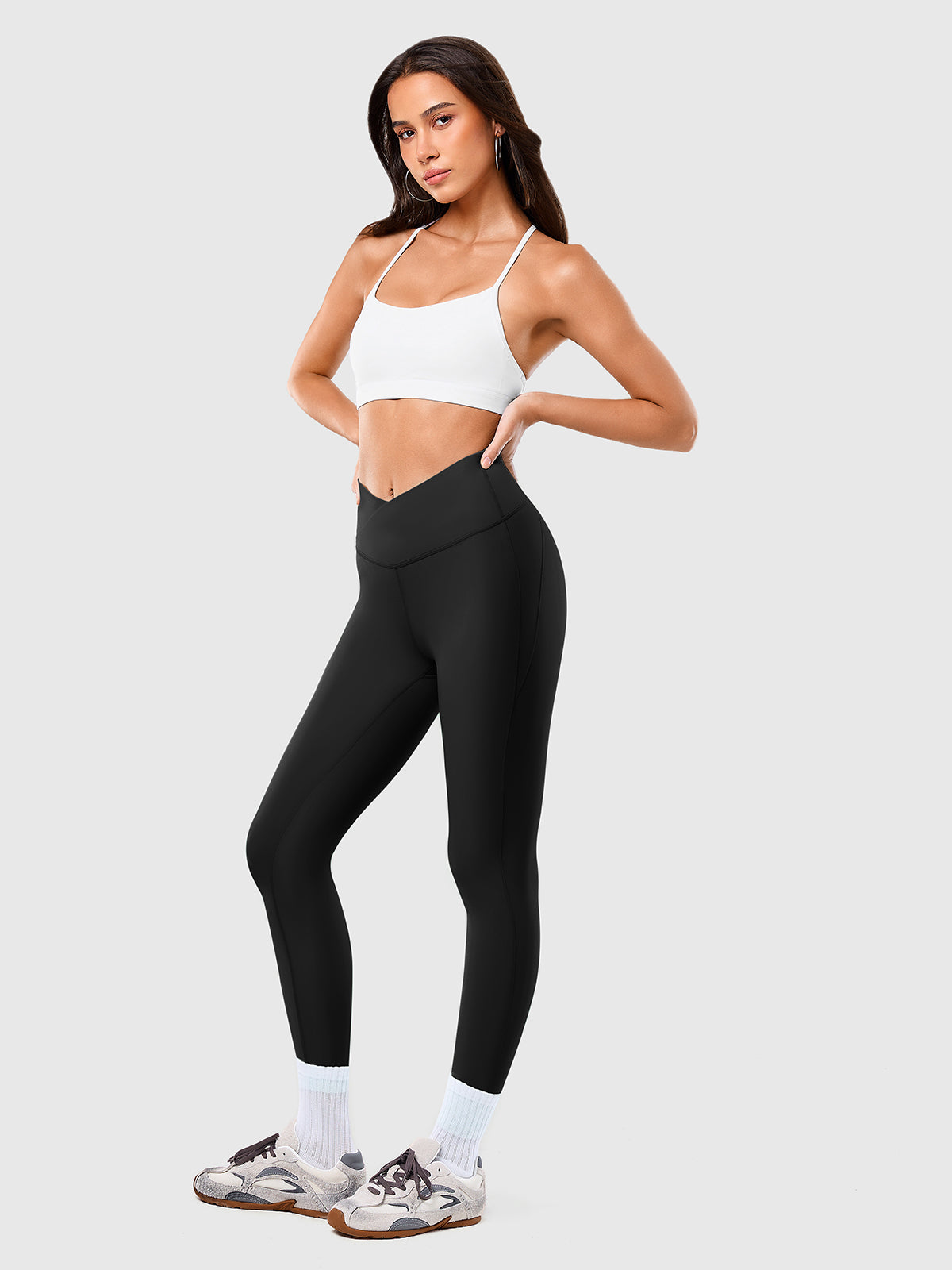 INNOMINT Women's V-Crossover High-Waisted Workout Leggings