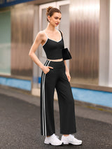 INNOMINT Women's High-Waisted Wide-Leg Track Pants