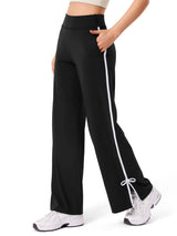 INNOMINT Women's Wide-Leg Track Pants with Side Stripes – 30" Inseam
