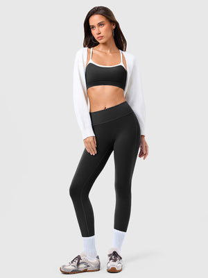 Contrast Color Sports Bra And Yoga Pants Set