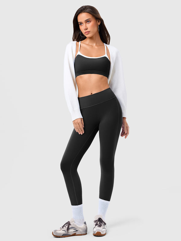 Contrast Color Sports Bra And Yoga Pants Set