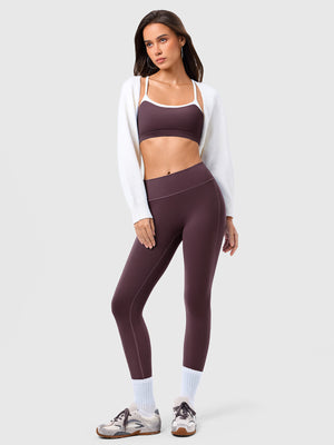 Contrast Color Sports Bra And Yoga Pants Set