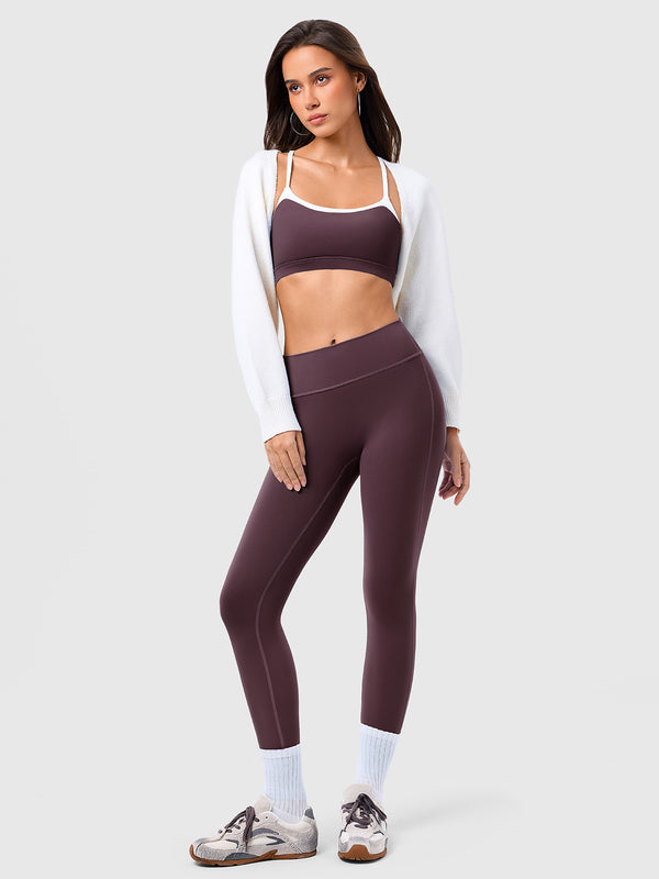 Contrast Color Sports Bra And Yoga Pants Set