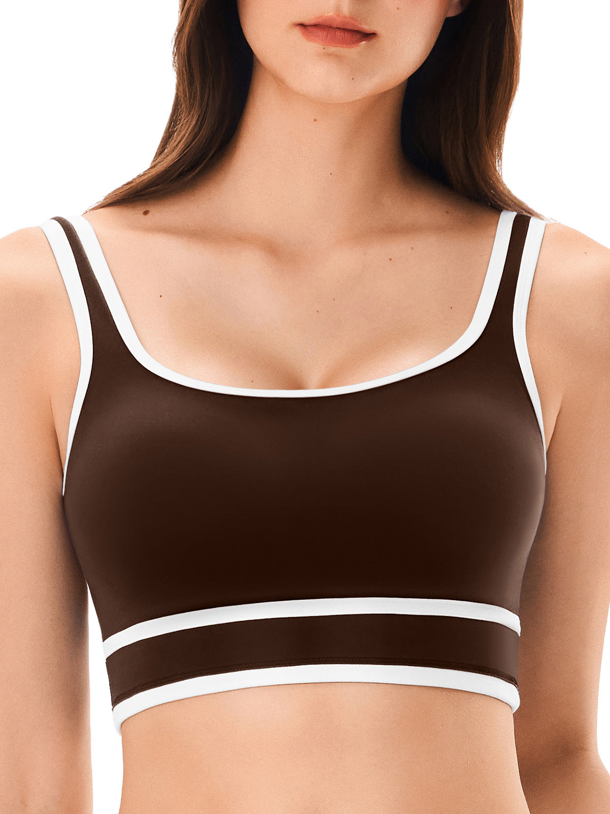 INNOMINT™ Women's Square-Neck Striped Sports Bra