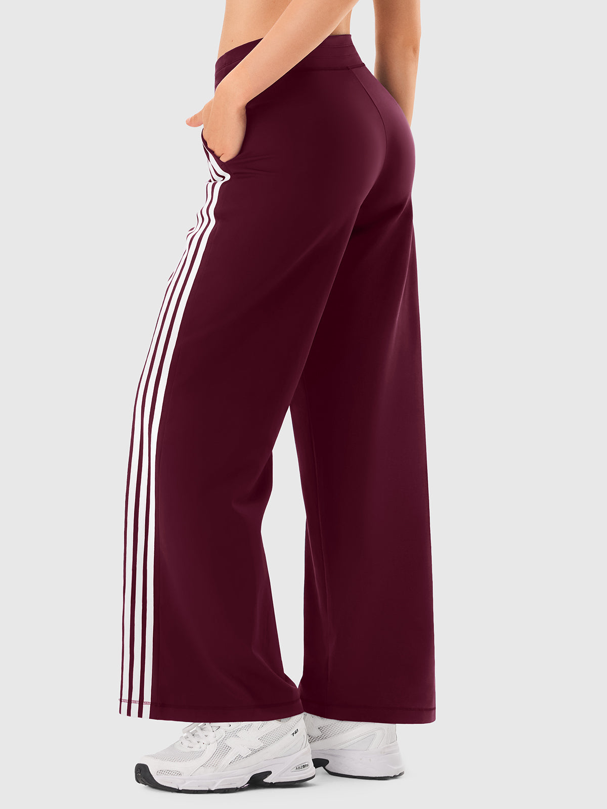 INNOMINT Women's Wide-Leg Track Pants with Side Stripes