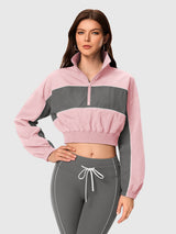 INNOMINT Women's Cropped Half-Zip Windbreaker Jacket