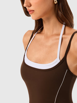 Faux 2 Piece Layered Vest