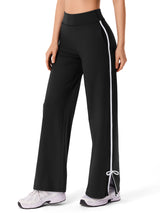 INNOMINT Women's Wide-Leg Track Pants with Side Stripes – 30" Inseam
