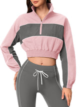 INNOMINT Women's Cropped Half-Zip Windbreaker Jacket