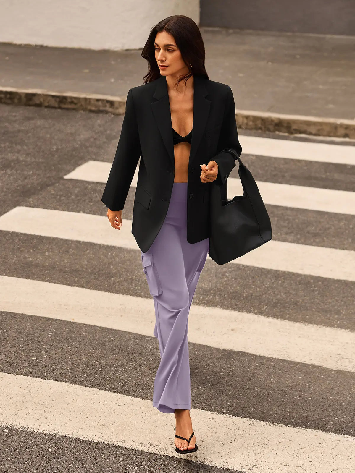 Cloud-Soft Wide Leg Yoga Pants with Cargo Pockets INNO MINT