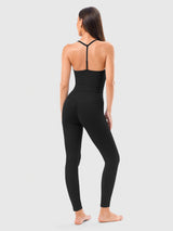 Two Piece Cross Back Tank Top Matching High Waist Leggings Sets IN25FS006AB