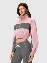 INNOMINT Women's Cropped Half-Zip Windbreaker Jacket