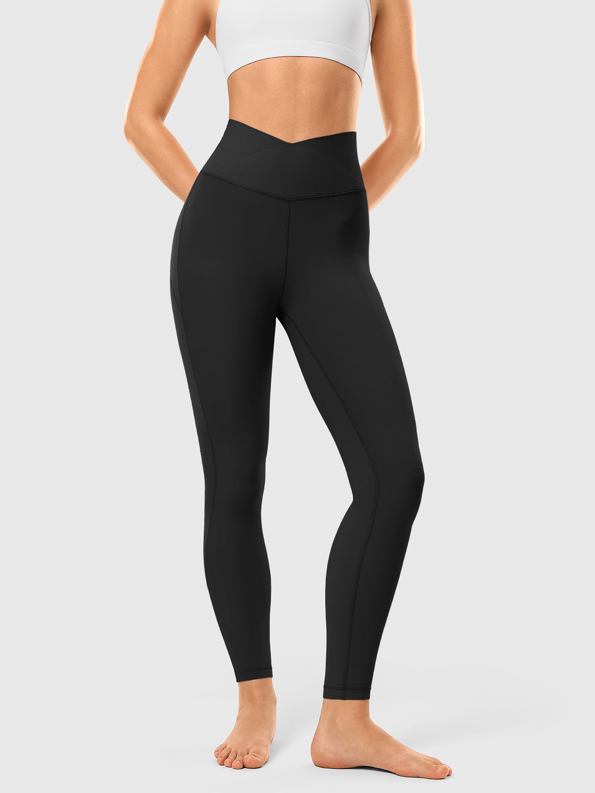 INNOMINT Women's V-Crossover High-Waisted Workout Leggings