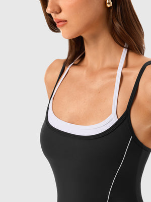 Faux 2 Piece Layered Vest