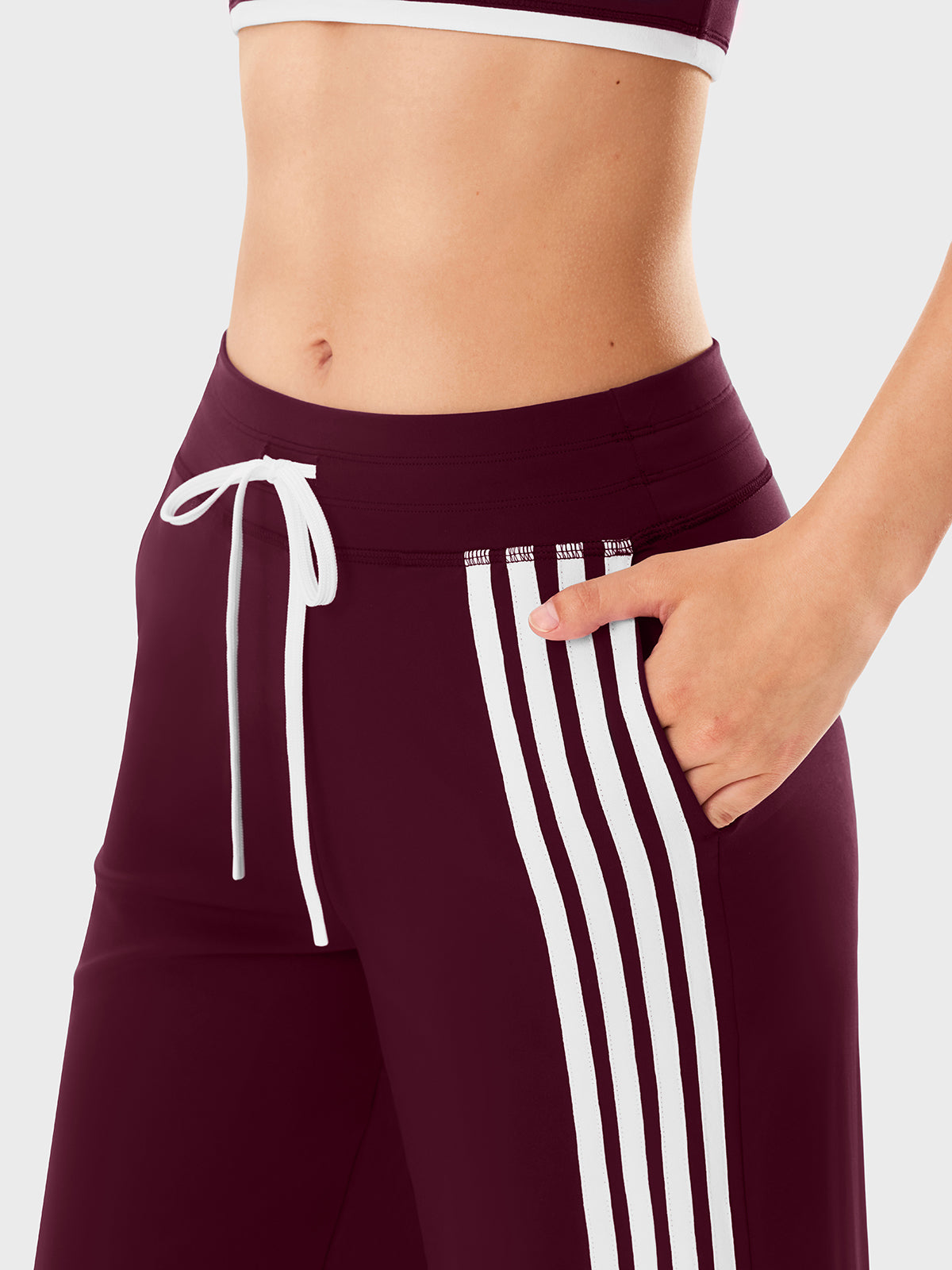 INNOMINT Women's Wide-Leg Track Pants with Side Stripes