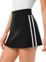 INNOMINT Women's High-Waisted Tennis Skort with Side Stripes