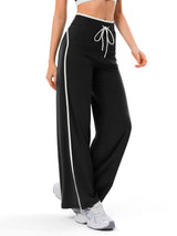 INNOMINT Women's Wide-Leg Track Pants with Contrast Side Stripes