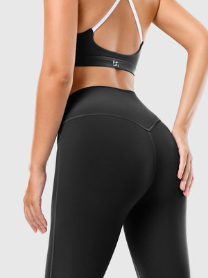 Contrast Color Sports Bra And Yoga Pants Set