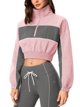 INNOMINT Women's Cropped Half-Zip Windbreaker Jacket