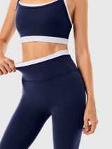 High Waisted Seamless Leggings & Double Layer Sports Bra IN25FS025AB