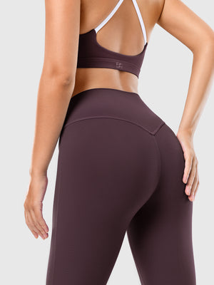 Contrast Color Sports Bra And Yoga Pants Set