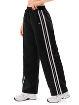 INNOMINT Women's Wide-Leg Track Pants with Lace Side Stripes