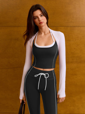 Faux 2 Piece Layered Vest