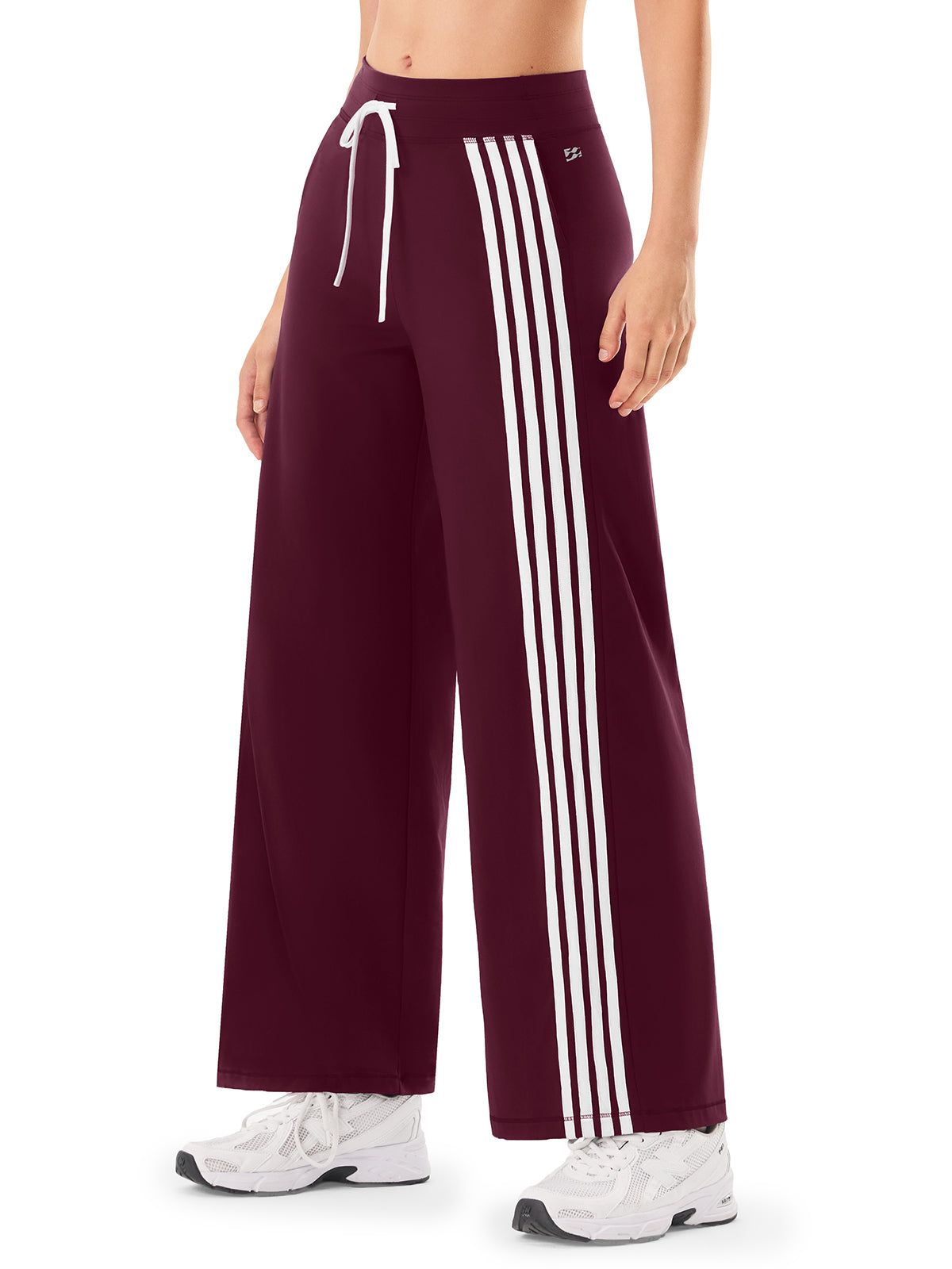 INNOMINT Women's Wide-Leg Track Pants with Side Stripes