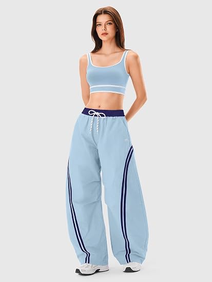 INNOMINT Baggy Barrel Pants Wide Leg Y2K Striped Sweatpants