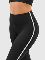 INNOMINT Women's High-Waisted Flare Leggings with Side Stripes – 31" Inseam