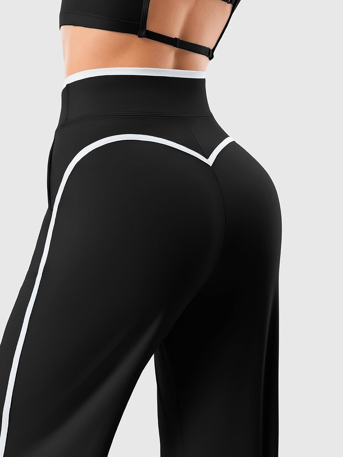 Women's Wide Leg Yoga Pants with Side Stripe