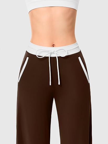 Wide Leg Yoga Gym Pants with Pockets