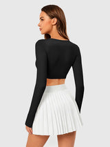 Pilates Wrap Top for Women: Long Sleeve
