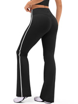 INNOMINT Women's High-Waisted Flare Leggings with Side Stripes – 31" Inseam