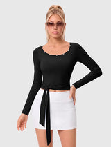 Women's Pilates Wrap Top, Long Sleeve Shirts