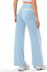 Women's Wide Leg Yoga Pants with Side Stripe