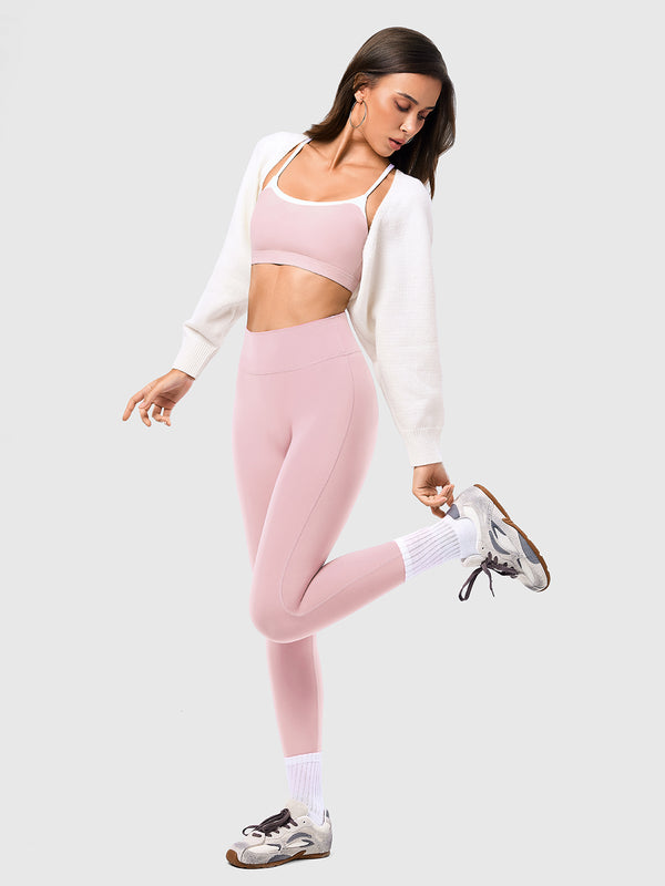 Contrast Color Sports Bra And Yoga Pants Set