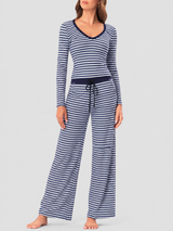 2 Piece Women's Striped Lounge Sets