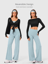 Pilates Wrap Top for Women: Long Sleeve