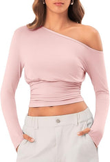 Off the Shoulder Tops for Women Long Sleeve