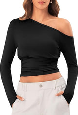 Off the Shoulder Tops for Women Long Sleeve