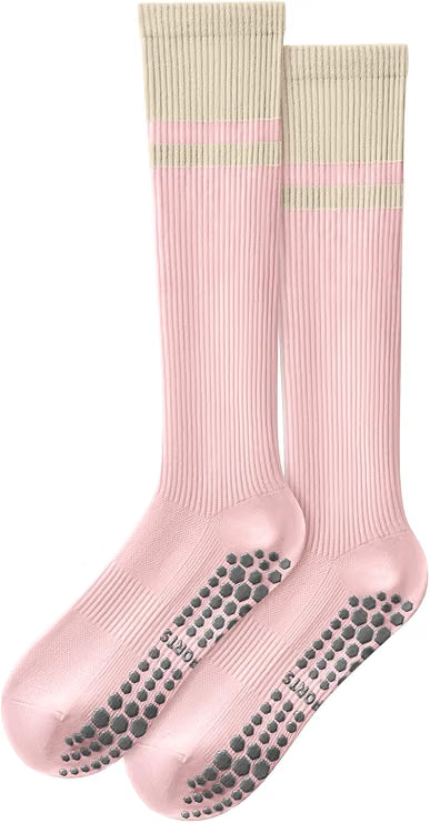 Women's Knee High Pilates Grip Socks