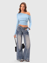 Off the Shoulder Tops for Women Long Sleeve