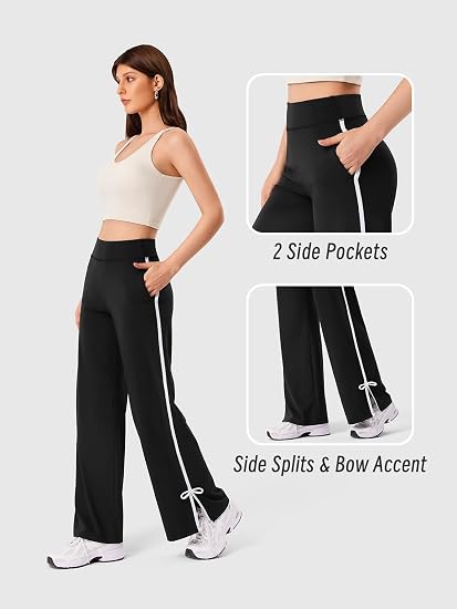 Track Pants Women Wide Leg Sweatpants Bow Tie