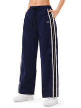 INNOMINT Women's Wide-Leg Track Pants with Lace Side Stripes